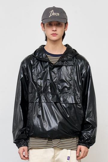 General Idea UNISEX Glossy Packable Anorak [BLACK]