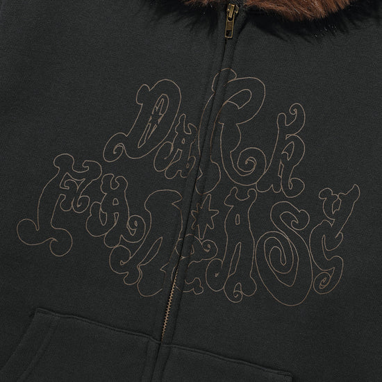 Nice Ghost Club Dark Fantasy Fur Hoodie Zip Up