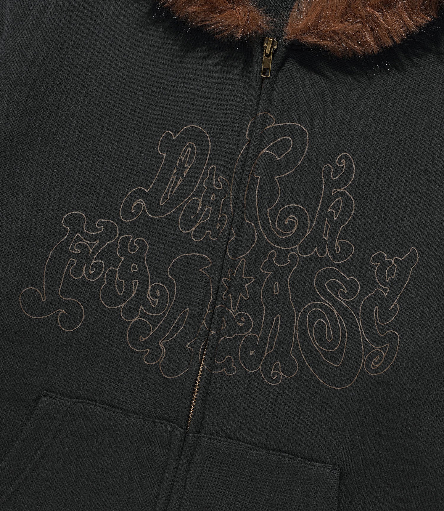 Nice Ghost Club Dark Fantasy Fur Hoodie Zip Up