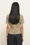 General Idea WOMAN Shoulder Padded Twist T-Shirt