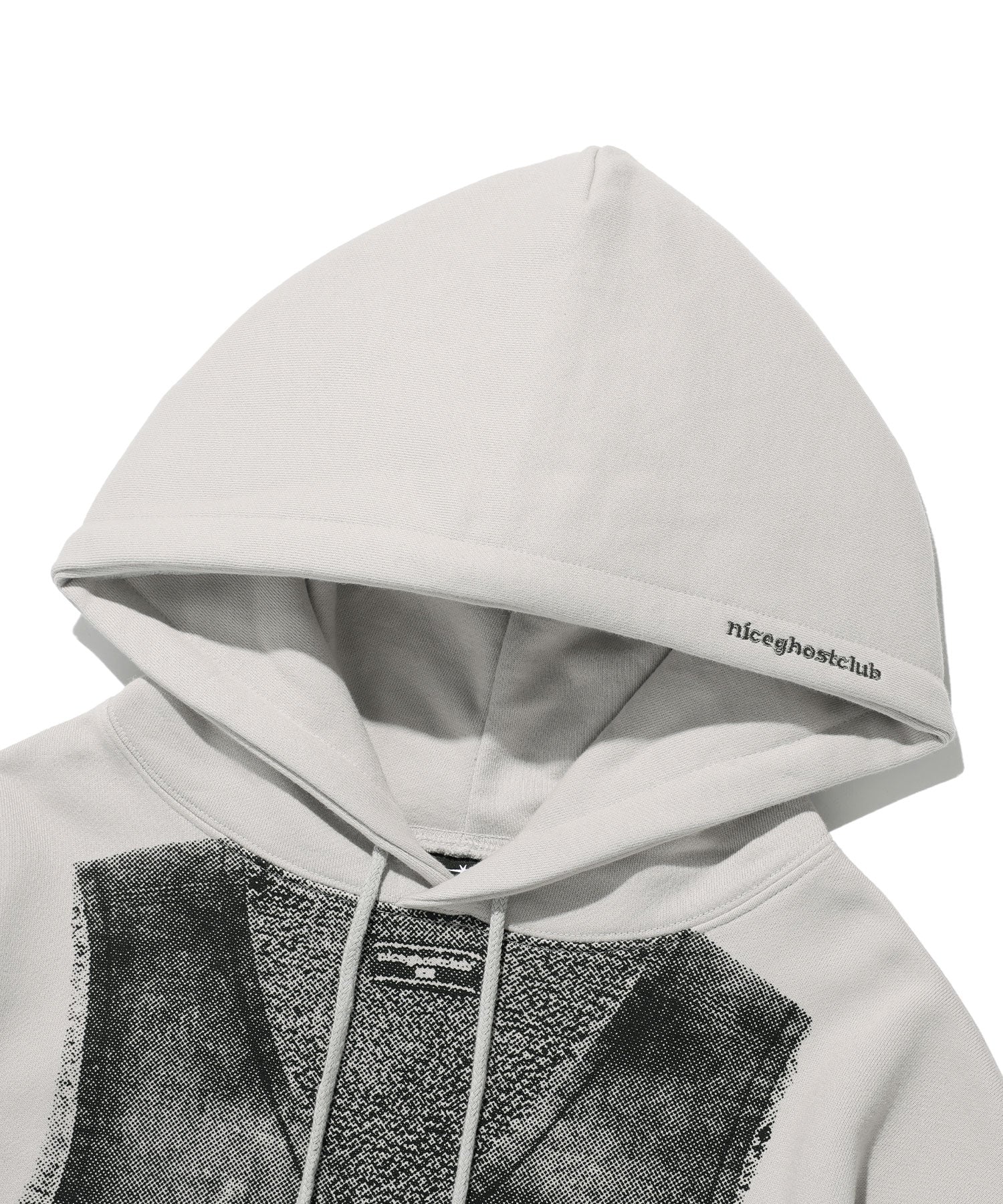 Nice Ghost Club Vest Print Hoodie [Light Grey]