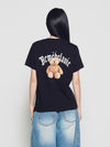 ADLV Woman Gold Chain Bear Doll Short Sleeve T-Shirt