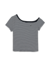 MLB Women's Varsity Stripe Off Shoulder Slim Semi Crop T-Shirts