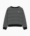 Marithé François Girbaud W STRIPE BOATNECK CROP SWEATSHIRT