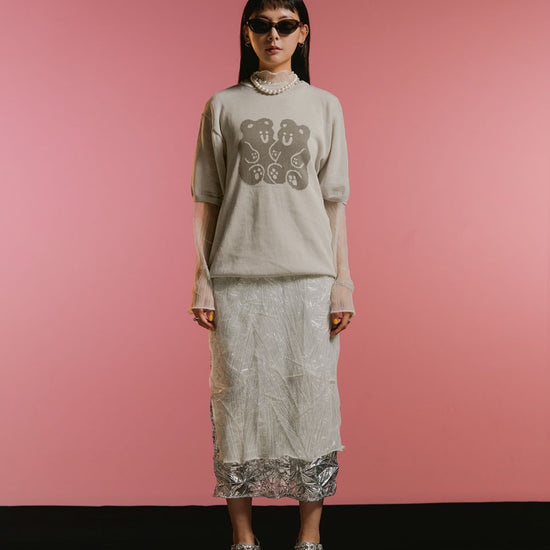 Nice Ghost Club Gummy Bear Summer Knit Half T-Shirt