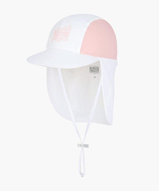 Marithé François Girbaud Kids Seasonal Classic Logo Rashguard Flap Cap Ivory