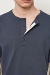 General Idea MAN Waffle Henley Neck Short Sleeve T-Shirt