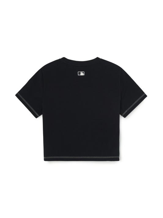 MLB Women's Basic Small Logo Slim Crop Fit T-shirts