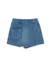 MLB Women's Basic Small Logo Cargo Denim Wrap Skirt