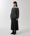 Mahagrid Cut Off One Shoulder Sweatshirt