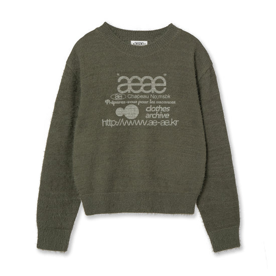 AEAE Web Logo Crop Hairy Knit