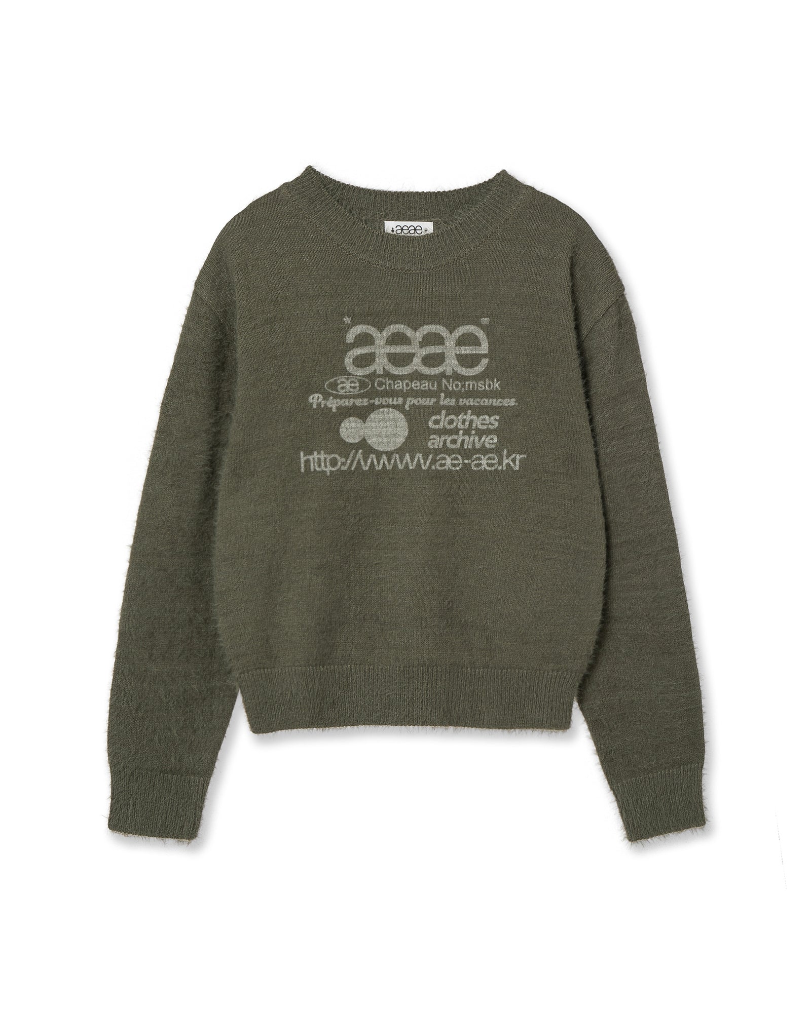 AEAE Web Logo Crop Hairy Knit