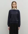 Marithé François Girbaud Women's Boat Neck Oversized Sweatshirt Navy