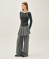 Marithé François Girbaud W LAYERED PLEATS SKIRT PANTS