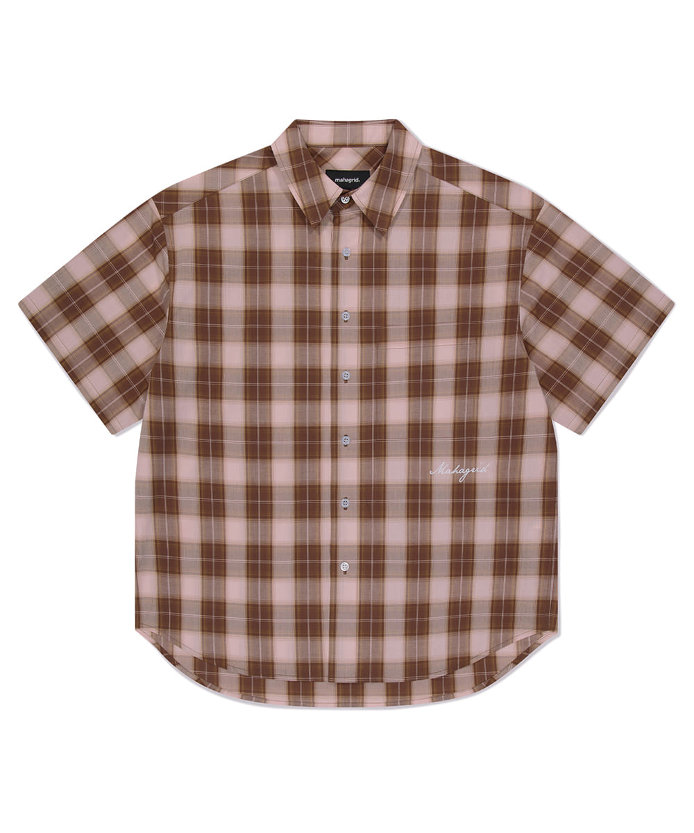 Mahagrid Ombre Check Half Shirt