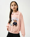 Marithé François Girbaud Enfant Mari Puppy and Bear Collar Sweatshirt Pink