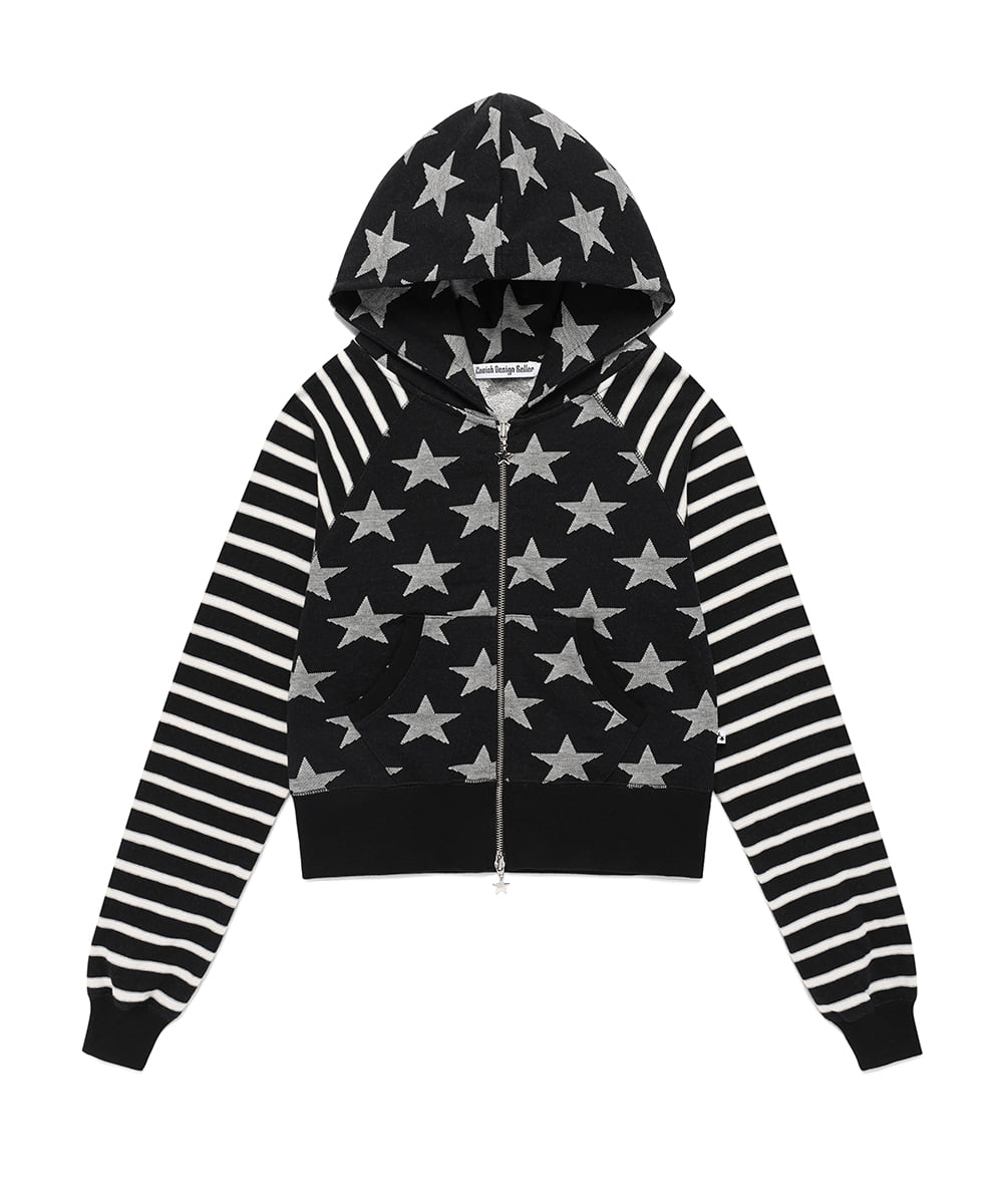 Cavish Women's Raglan Star Zip Up Hoodie