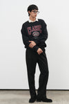 General Idea UNISEX Classic Appliqué Oversized Crewneck Sweatshirt [BLACK]