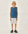 Marithé François Girbaud Kids Doodle Classic Logo Pocket Sleeveless Blue