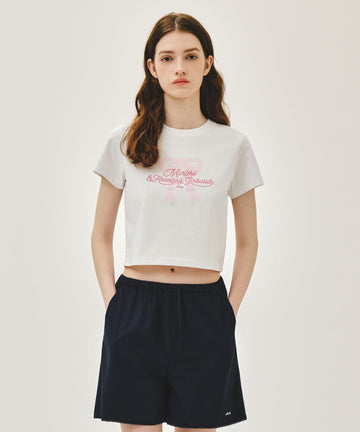 Marithé François Girbaud W SORONA COOL RIBBON GRAPHIC CROP TEE white