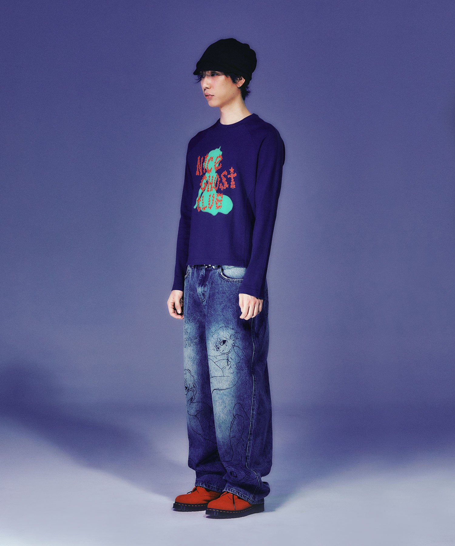 Nice Ghost Club Star Logo Slim Long Sleeve Tee