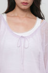 General Idea WOMAN Sheer Neck String Knit Pullover