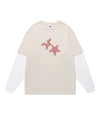 Cavish Check Twin Star Layered Long Sleeve Tee