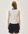 Marithé François Girbaud [6/23 예약발송] W SMALL CLASSIC LOGO PK COLLAR SLEEVELESS white