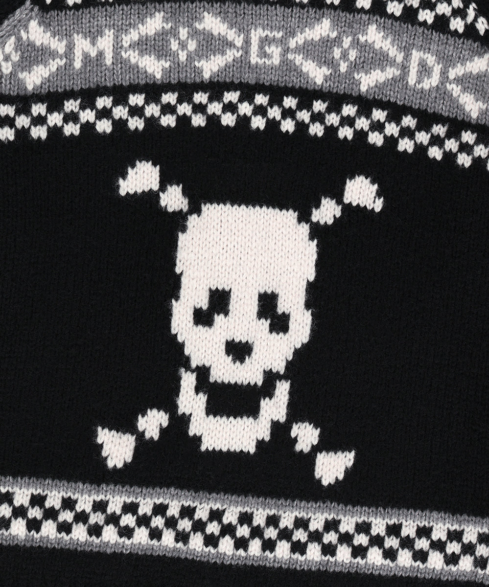 Mahagrid Skull Cowichan Knit Sweater