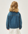 Marithé François Girbaud Kids Classic Logo Denim Zip-Up Jacket Dark Blue