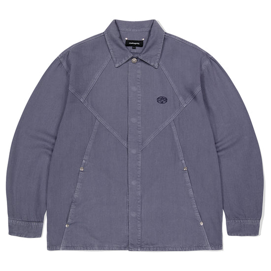 Mahagrid Pigment Dyed Panel Shirt in Purple