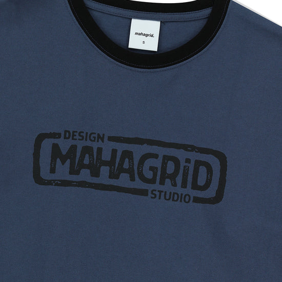 Mahagrid Banner Logo Layered Long Sleeve Tee Navy