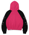 Cavish Women's Raglan Block Zip Up Hoodie in Pink