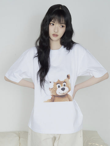 ADLV AC Bear Baby Face Bubble Short Sleeve T-Shirt