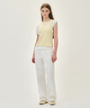 Marithé François Girbaud W SMALL CLASSIC LOGO ONE SHOULDER LAYERED TEE ivory