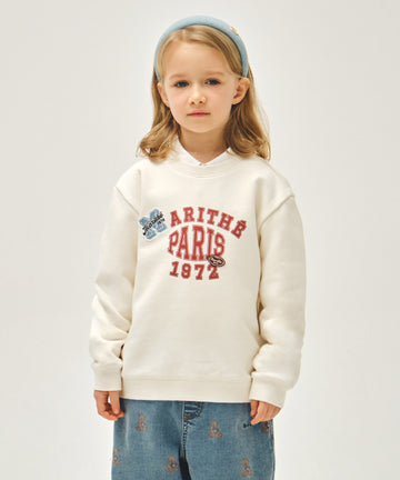 Marithé François Girbaud Kids Logo Patch Graphic Sweatshirt Ivory