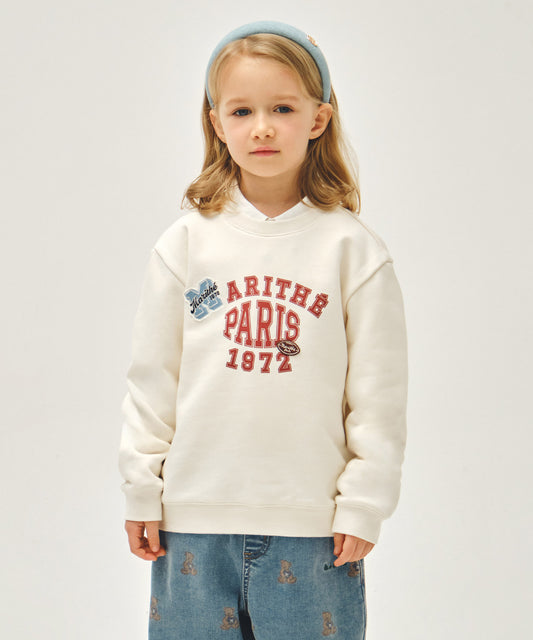 Marithé François Girbaud Kids Logo Patch Graphic Sweatshirt Ivory