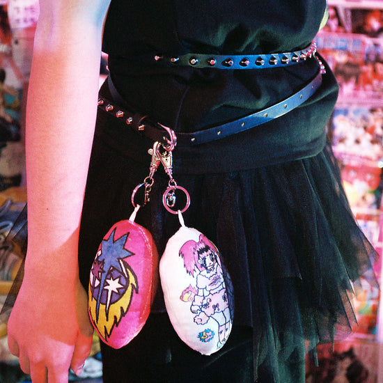 Nice Ghost Club Soul Pussy Cat Ghost Soul Girl Symbol Pillow Key Chain [Pink]