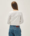 Marithé François Girbaud W LACE SHIRRING CROP BLOUSE white