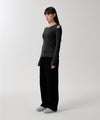Mahagrid Cut Off Long Sleeve Knit