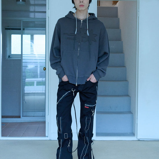 Nice Ghost Club 3 Star Logo Zip Hoodie