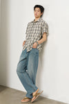 General Idea MAN Seersucker Half Check Shirt