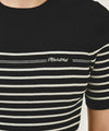 Marithé François Girbaud W RUFFLE POINT STRIPE HALF KNIT PULLOVER black