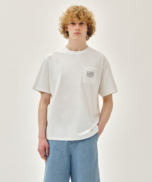 Marithé François Girbaud DOODLE CLASSIC LOGO POCKET TEE white