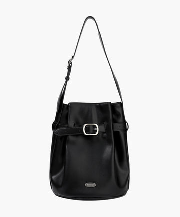 Marithé François Girbaud Buckle Strap Bucket Bag Black
