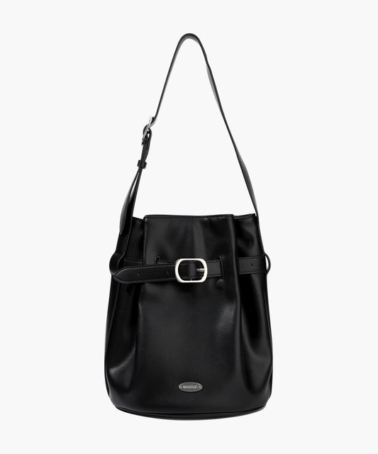Marithé François Girbaud Buckle Strap Bucket Bag Black
