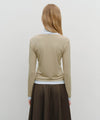 Marithé François Girbaud Women's Layered Turtle Neck Long Sleeve Light Brown