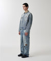 Mahagrid Star Flared Denim Pant Light Blue