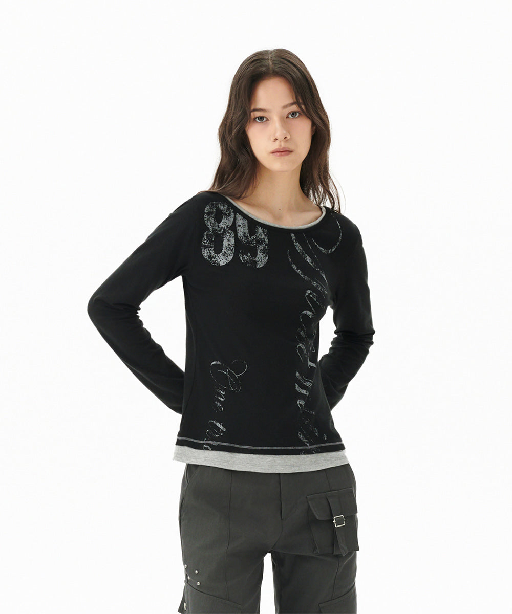 Mahagrid TRUTH LAYERED LONG SLEEVE TEE