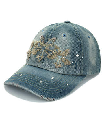 Mahagrid Washed Denim Cross Star Cap [Blue]